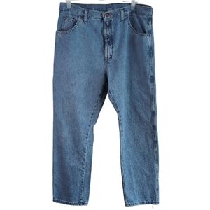 Rustler Men's 38 X 30 Blue 100% Cotton Denim Straight‎ Leg Jeans